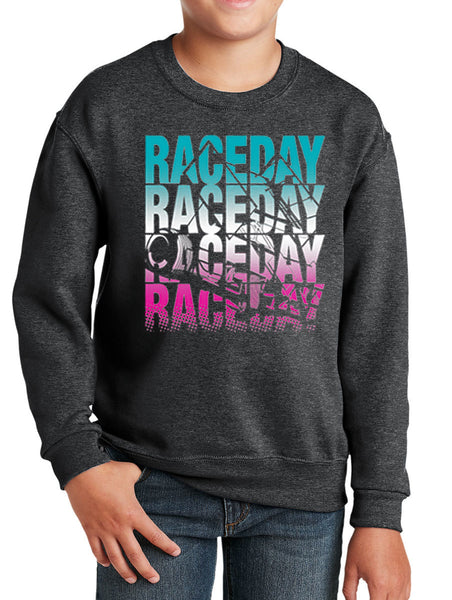 Youth Sprint Car Raceday Gradient Crewnecks