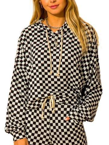 Checkered Light  Weight  Hoody