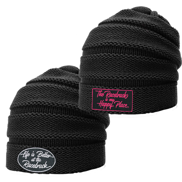 Life is Better at the Racetrack: Slouch Beanie | Black