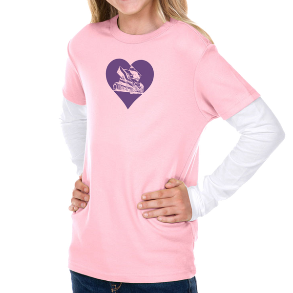 I Love Sprint Cars Girls Long and Short Sleeve T