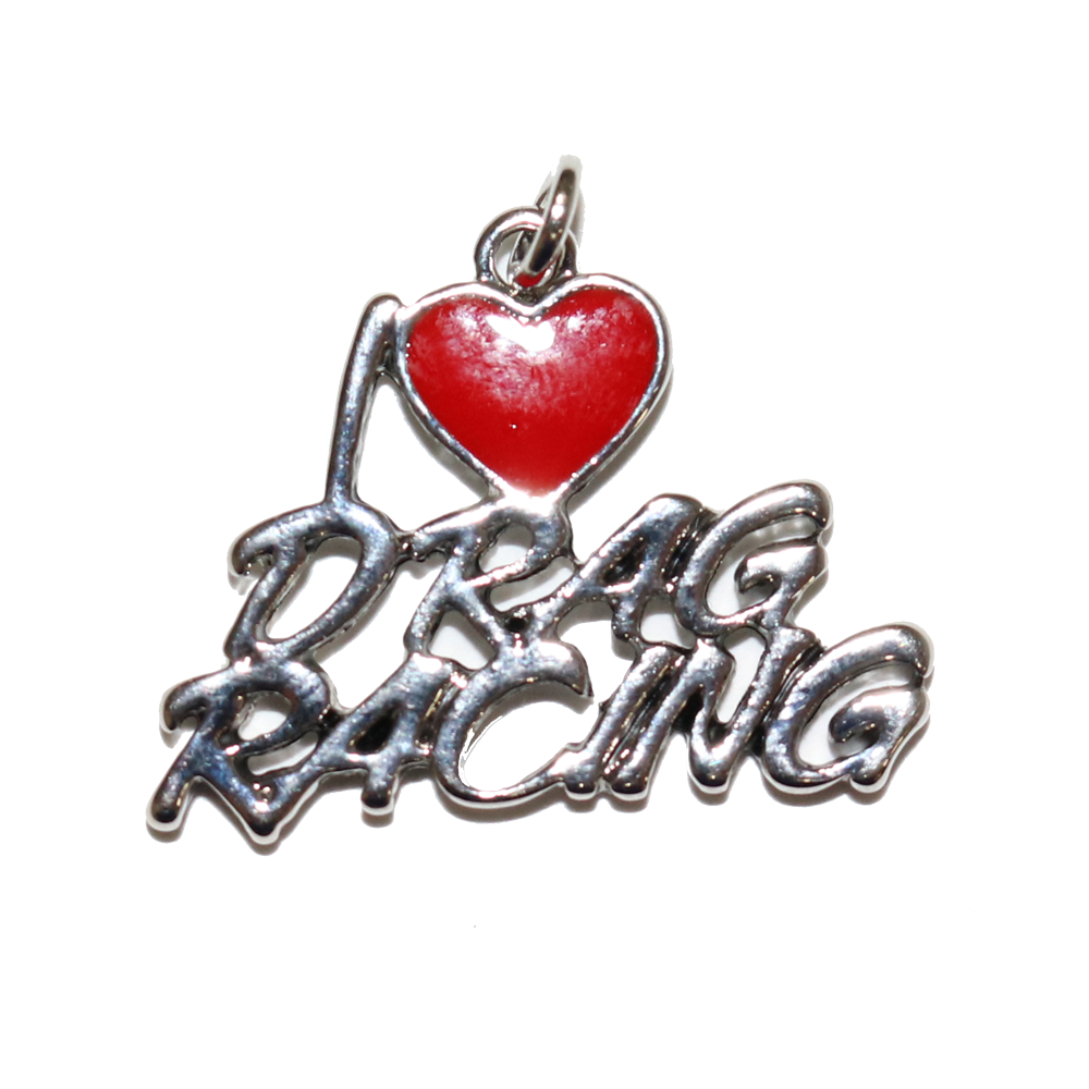 I Love Drag Racing Charm Necklace | Fearless Race Wear
