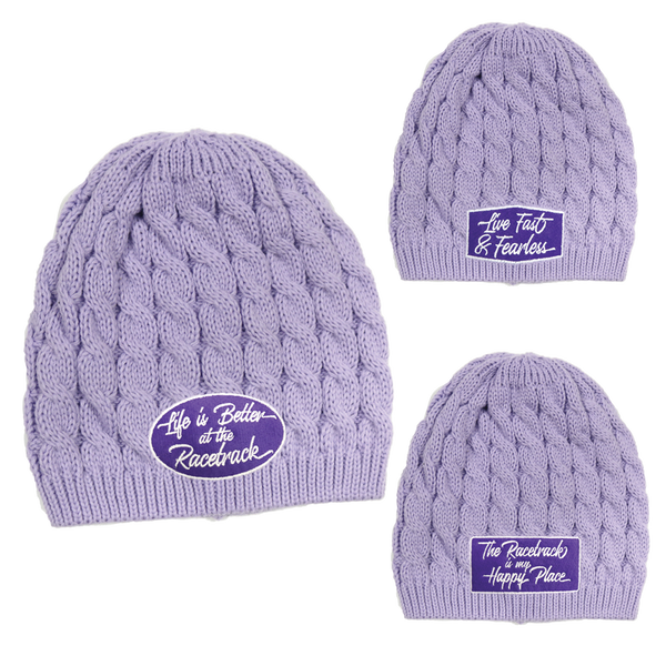 Life is Better at the Racetrack & Fast & Fearless Cable Knit Beanies