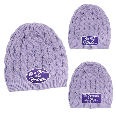 Life is Better at the Racetrack & Fast & Fearless Cable Knit Beanies