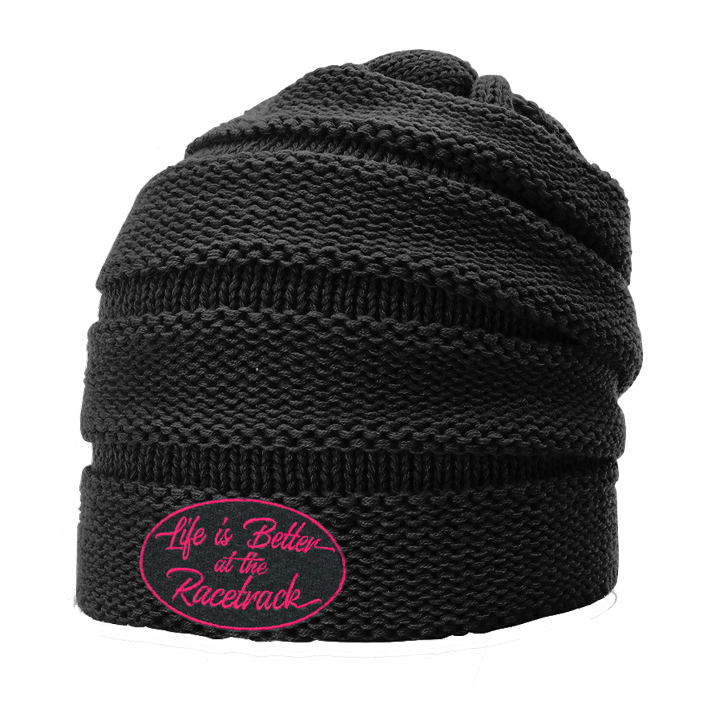 Life is Better at the Racetrack: Slouch Beanie | Black | Fearless Life is Better at the Racetrack: Slouch Beanie | Black | Fearless