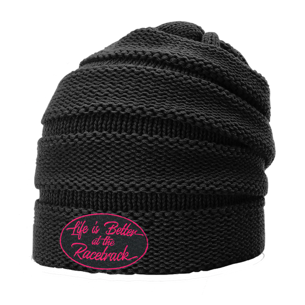Life is Better at the Racetrack: Slouch Beanie | Black