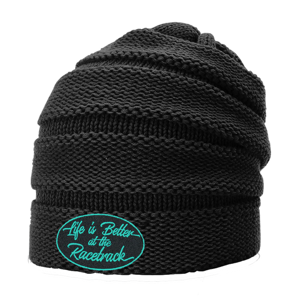 Life is Better at the Racetrack: Slouch Beanie | Black