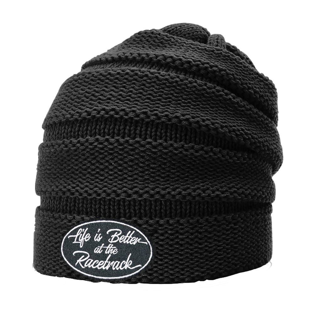 Life is Better at the Racetrack: Slouch Beanie | Black | Fearless Life is Better at the Racetrack: Slouch Beanie | Black | Fearless