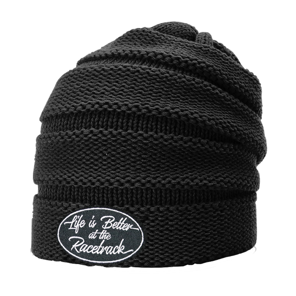 Life is Better at the Racetrack: Slouch Beanie | Black