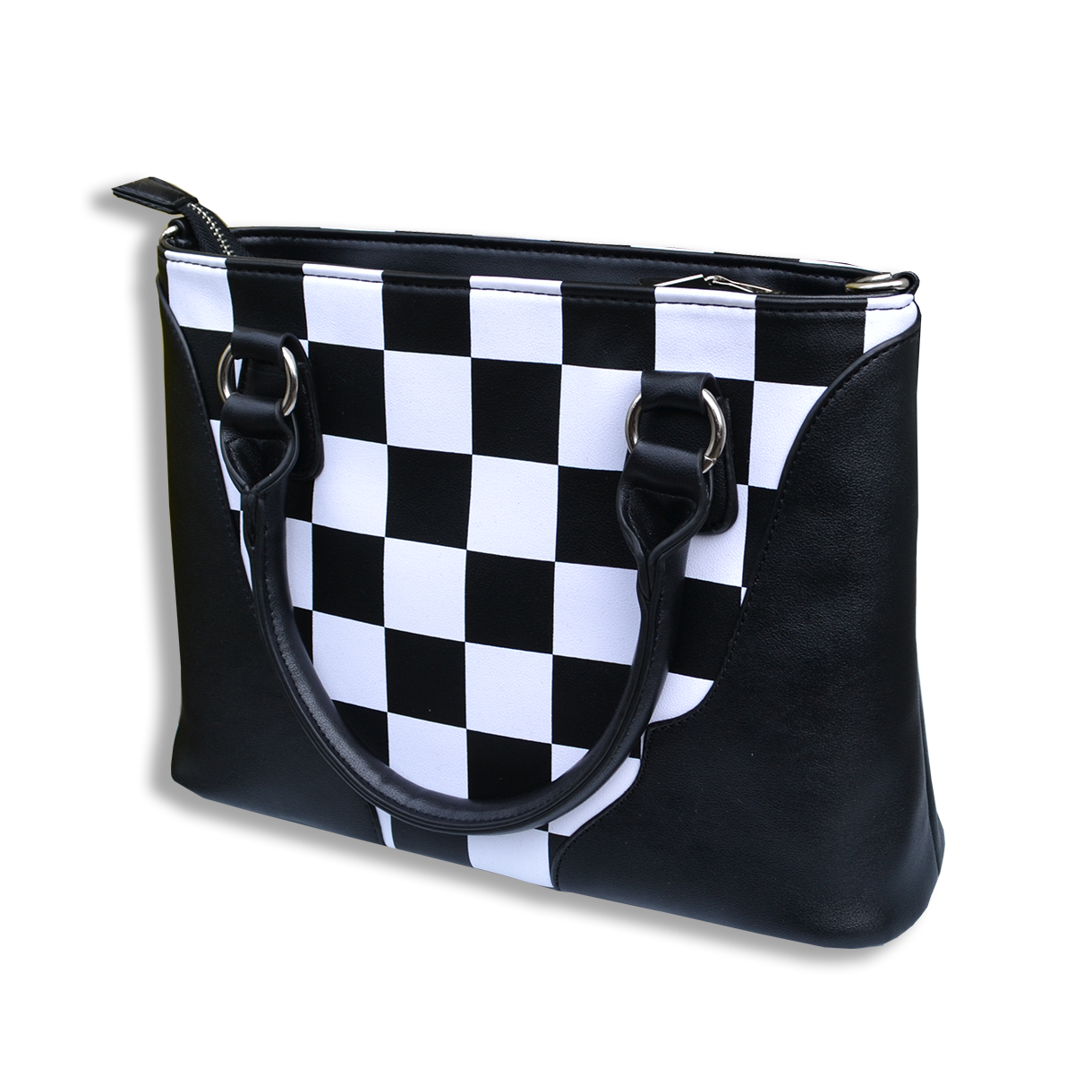 RICHPORTS Checkered Women PU Leather Tote Bag Tassels Leather Shoulder  Handbags Fashion Ladies Purses Satchel Messenger Bags 