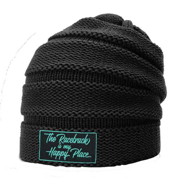Life is Better at the Racetrack: Slouch Beanie | Black
