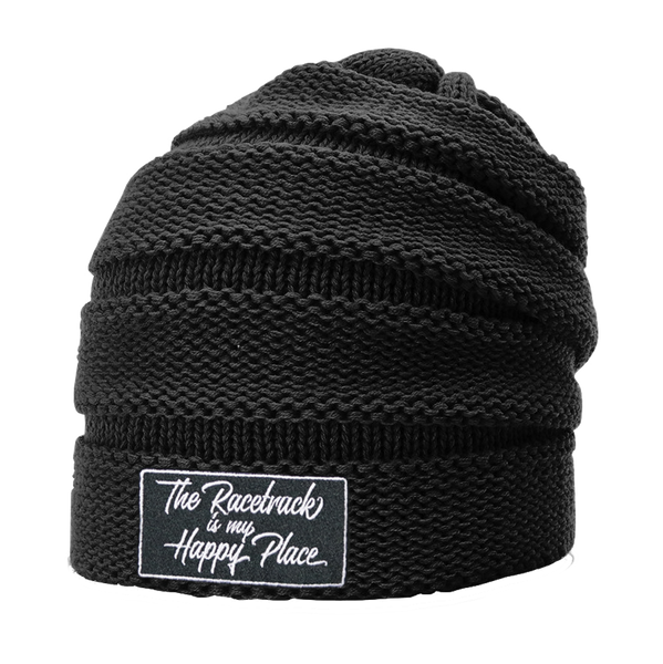 Life is Better at the Racetrack: Slouch Beanie | Black