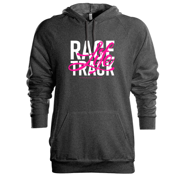 Racetrack Life Hoodies + T-Shirts | Fuchsia or Red Print