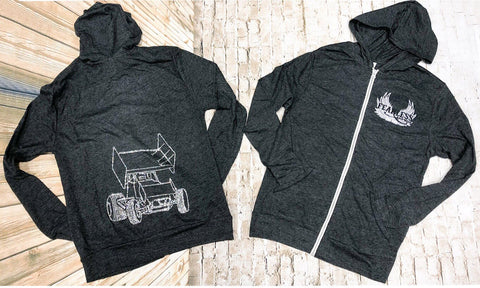 Rhinestone Sprint Car Zip Up Hoodies - Many Colors & Styles