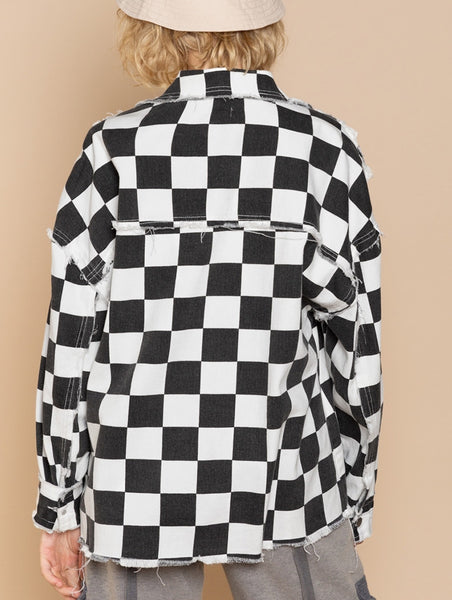 Relaxed Fit Checkered Jacket