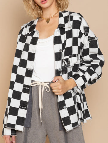 Relaxed Fit Checkered Jacket
